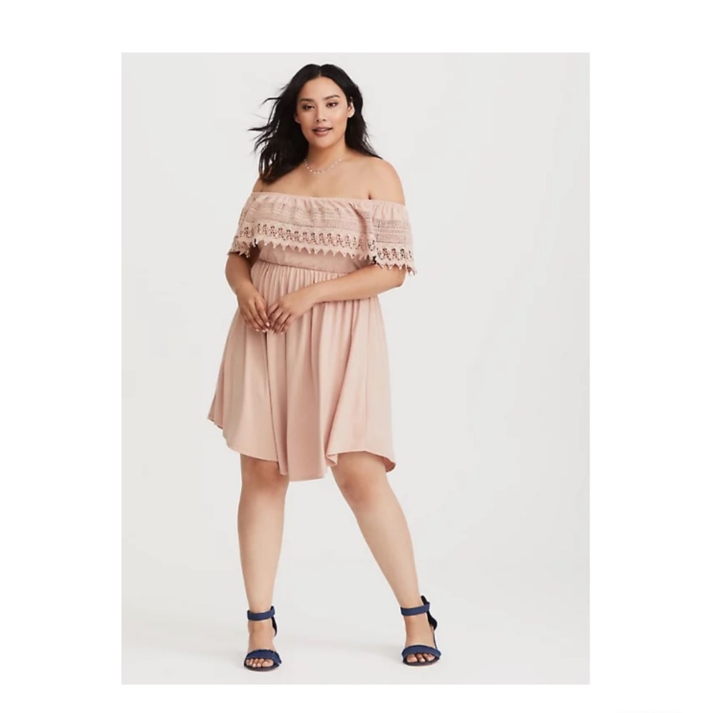 Torrid Vintage Mauve Off Shoulder Dress